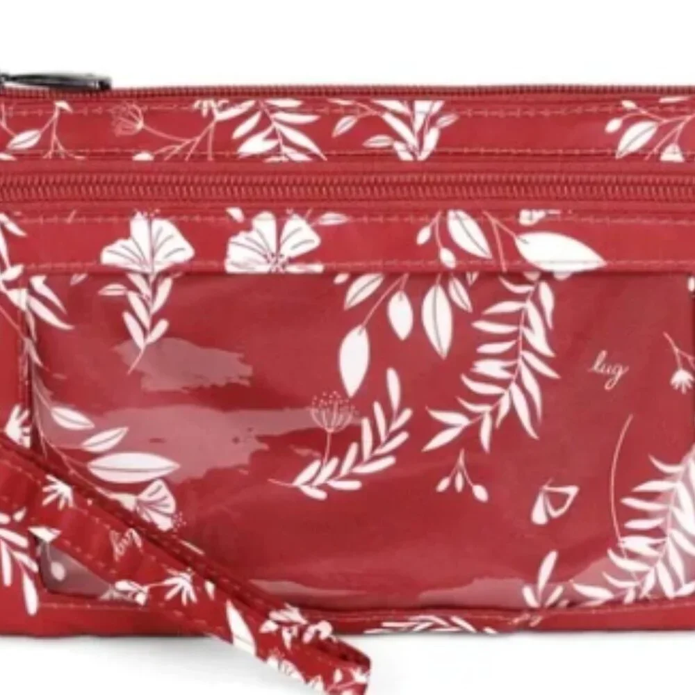 EUC- LUG- Peekaboo Crossbody wristlet- FLOURISH RED